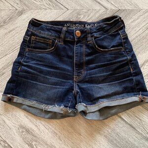 American eagle hi rise shortie denim short sz 2